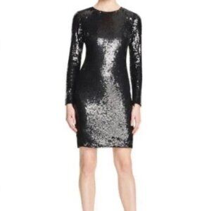 Parker black sequin long sleeve dress size XS
